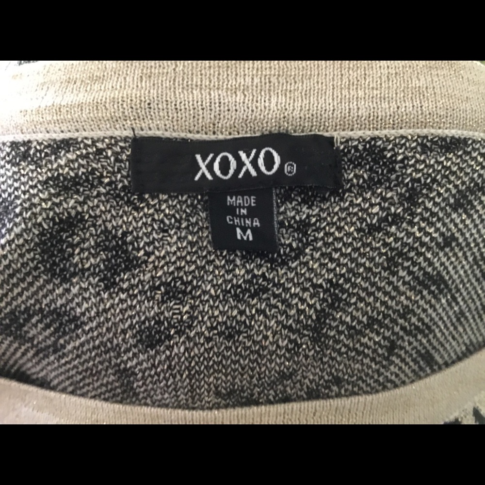 “XOXO” BLACK GOLD ANIMAL PRINT SWEATER DRESS - Picture 4 of 5